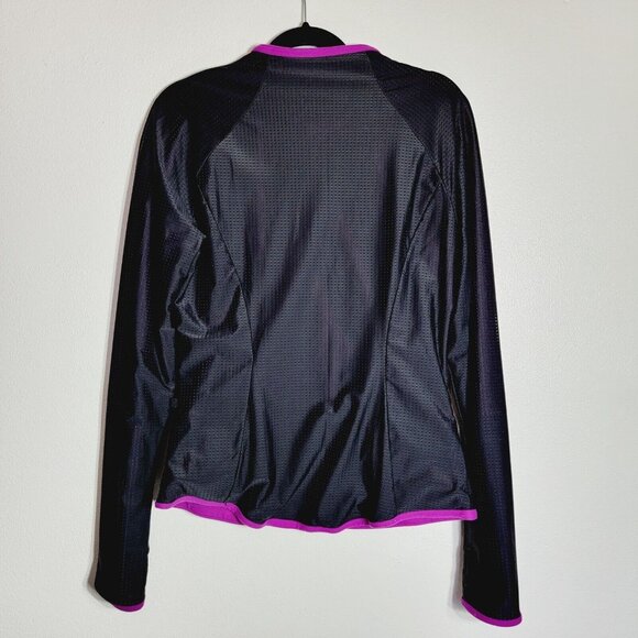 Lululemon Purple Black Reversible Jacket Size 12 Long‎ Sleeve Zip Up Tumb Holes - Picture 5 of 7
